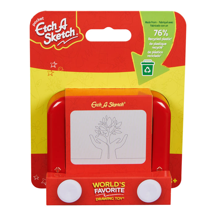 Etch A Sketch Pocket (76% Recycled Plastic) Drawing Kids Travel Toy