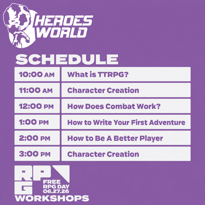 Free RPG Day 2026 | Workshops | Heroes World