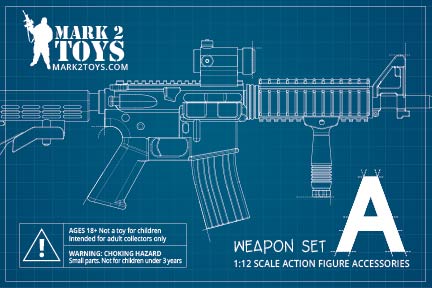 Weapon Set: A (MARK 2 TOYS) 1/12 Scale